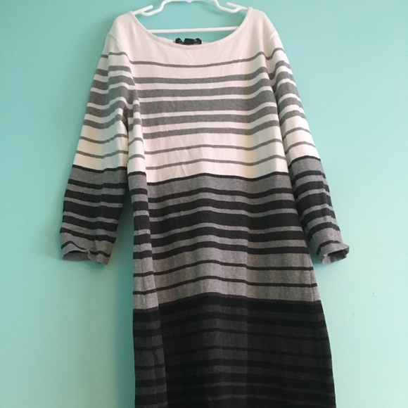 Cute for fall dress,White gray black dress - Picture 2 of 4